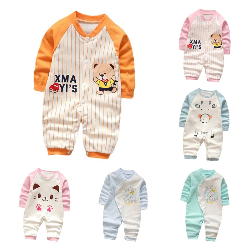 Autumn Spring Cotton Cartoon Bear Cat Toddler Romper Boy Clothes Newborn Baby Girl Clothing Infant Jumpsuit for Baby Clothes