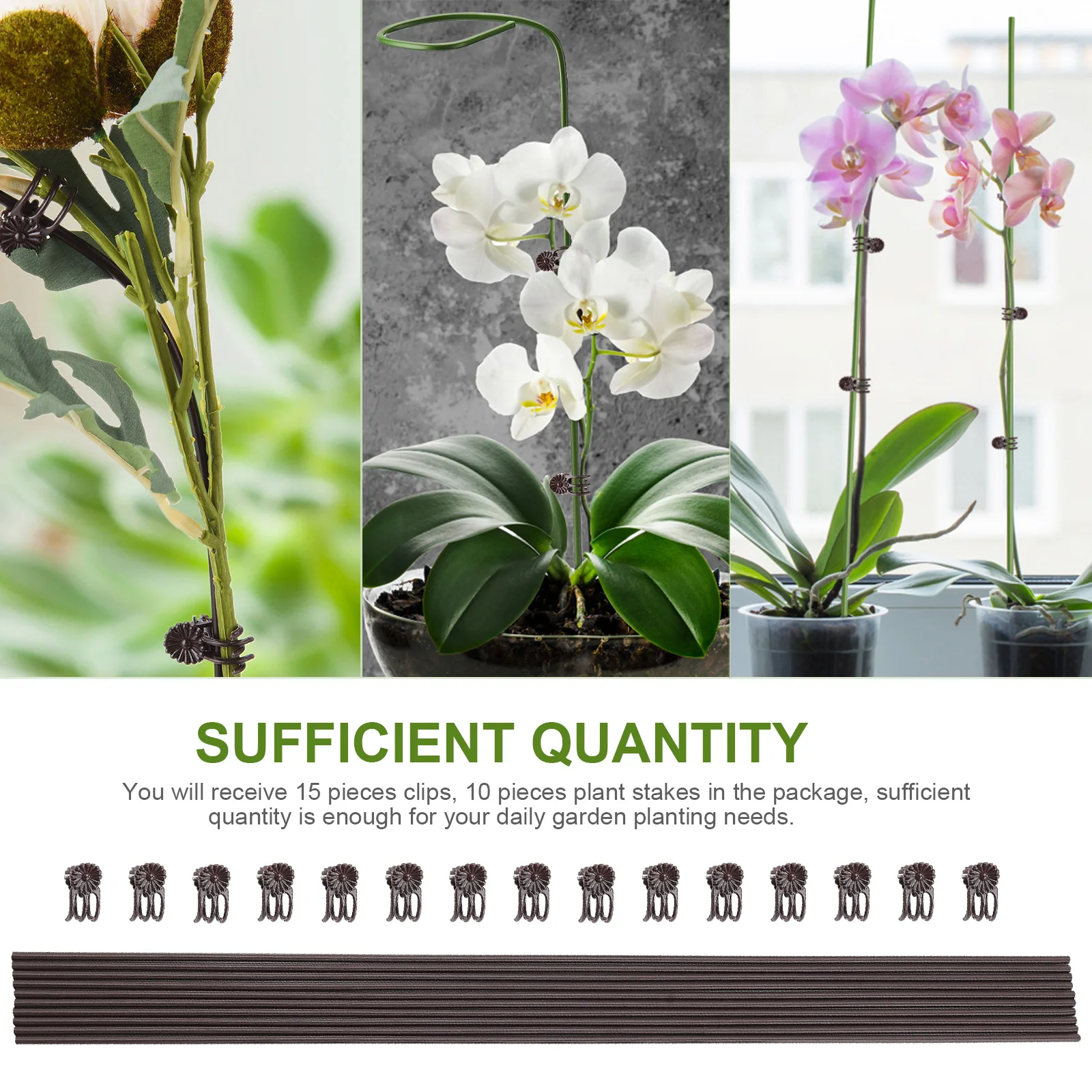 

Plant Support Stents Garden Flower Stakes Planting Climbing Bendable Qualitative Wire Durable Plastic Coated Metal Steel