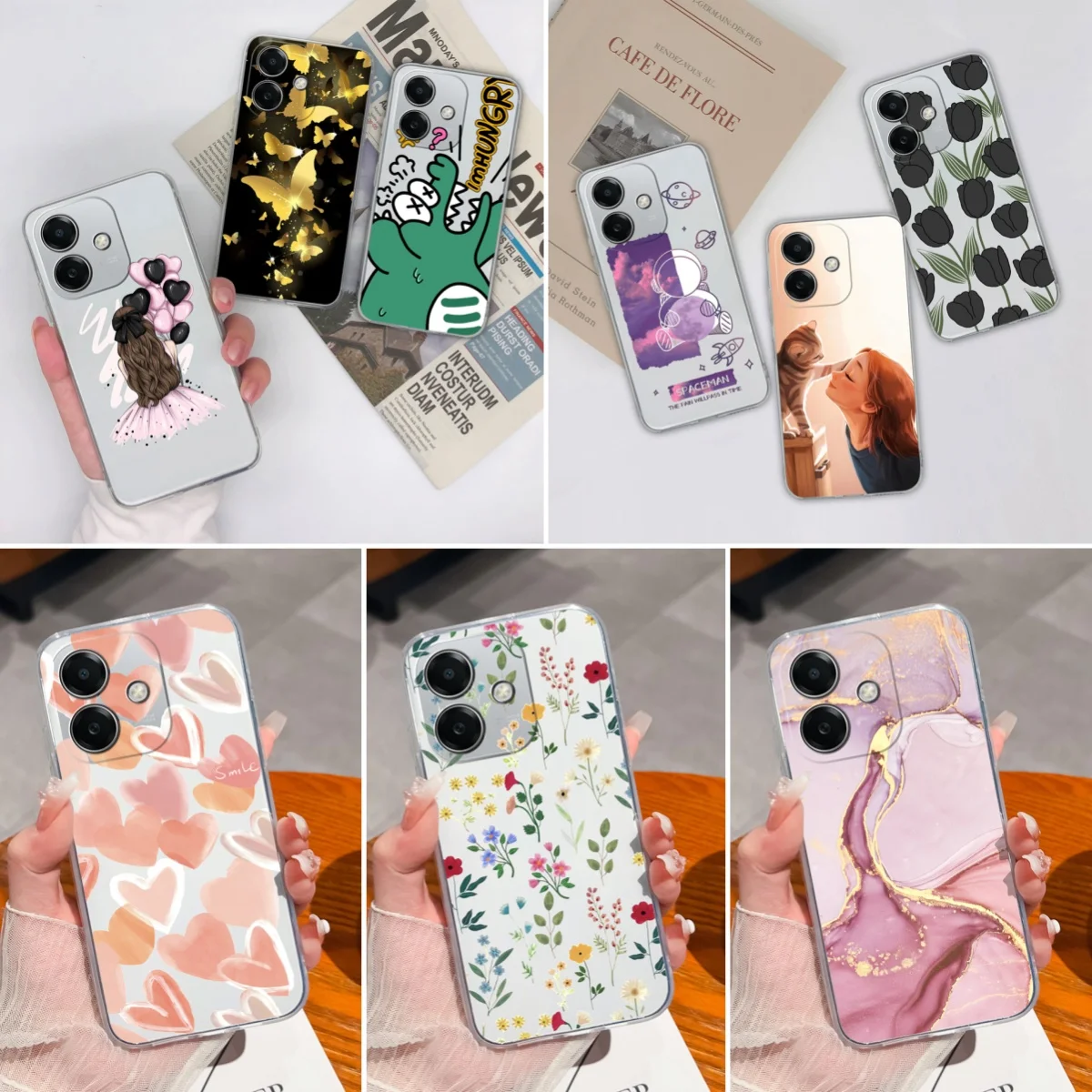 Чехол для телефона OPPO A3X 4G Прозрачный милый астронавт динозавр Мягкий ТПУ