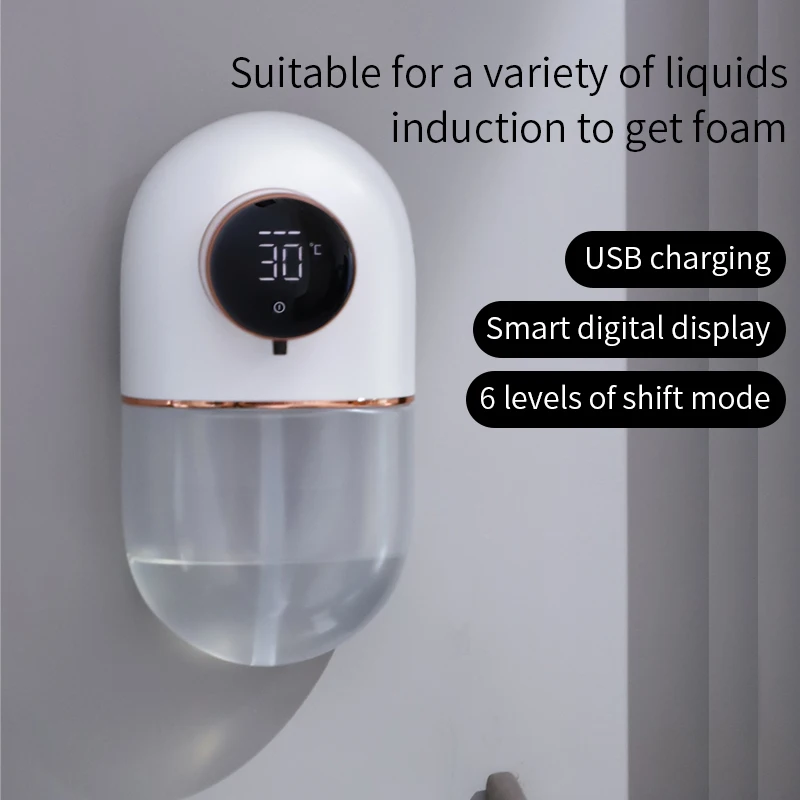 

Automatic hand sanitizer sensor household smart electric foam washing mobile phone to soap dispenser wall hanging rechargeable