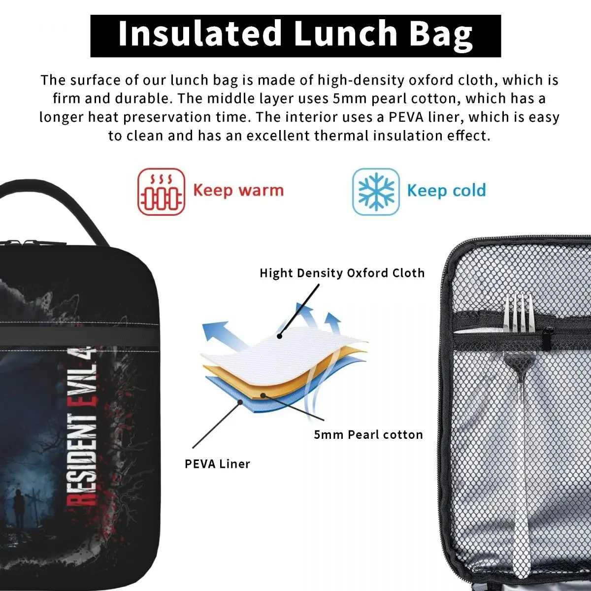 Изолированные ланч-пакеты Leon S Kennedy RE 4 герметичный контейнер для еды с