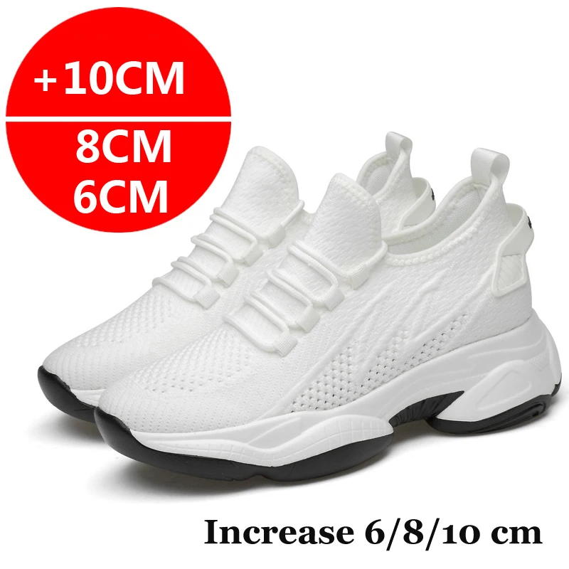 

Sneakers Men Elevator Shoes For Men Casual Insole 10cm 8cm 6cm Optiomal Heels Height Increase Shoes Occasins Taller Male 36-44