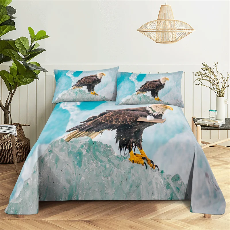 

Постельное белье Eagle, Owl, домашняя цифровая печать, Полиэстеровая простыня с наволочкой, простыня с принтом