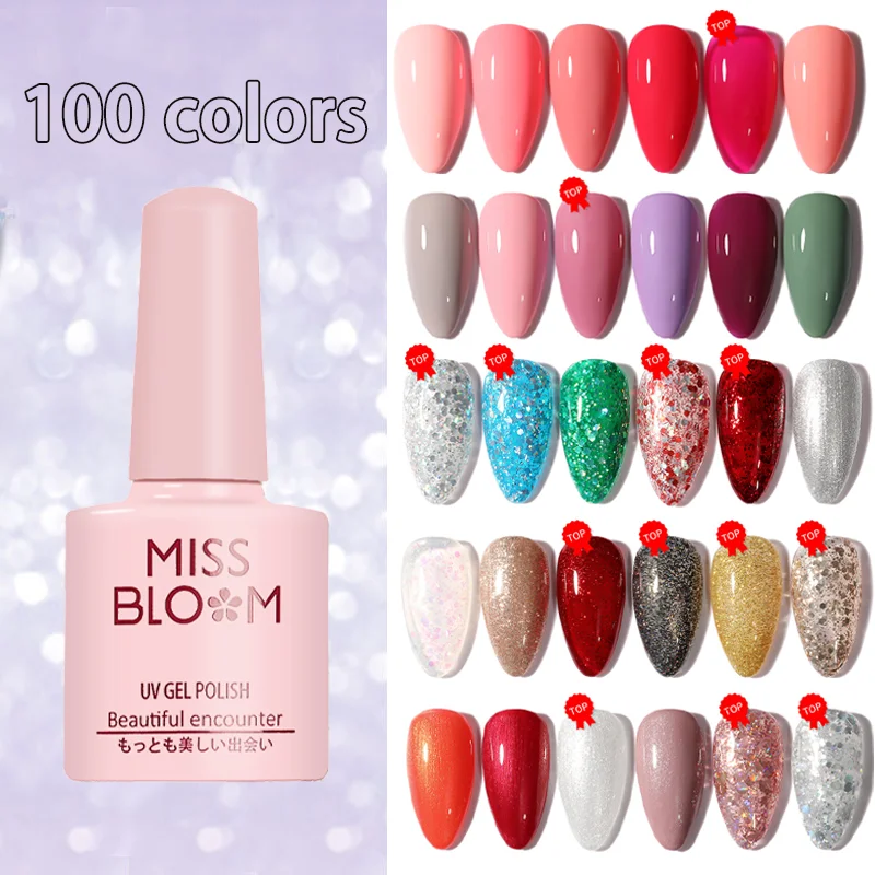 

MissBloom гель для ногтей с блестками польский цвет ногтей блестки матовый эффект гель стойкий базовый верхний слой отмачиваемый УФ Дизайн ногтей