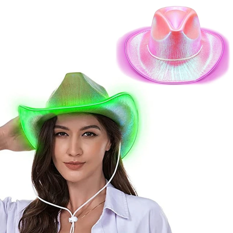 

Шляпа со светодиодной подсветкой для Cowgirls, свадебный фото костюм для невесты, реквизит, летняя уличная женская шляпа для девушек, разные цвета на выбор