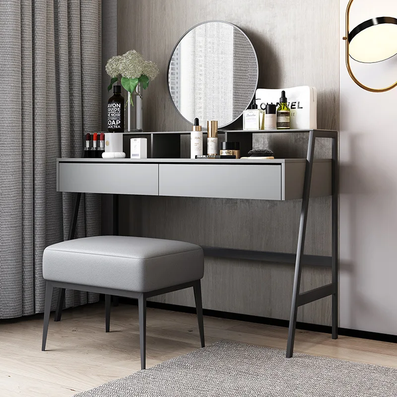 

Italian minimalist dressing table simple small family makeup table makeup mirror net red studio floating window makeup table