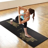 yoga mat exercise mat 6ft thickened bronzing pu rubber yoga mats with position line pilates mat sports 18368cm