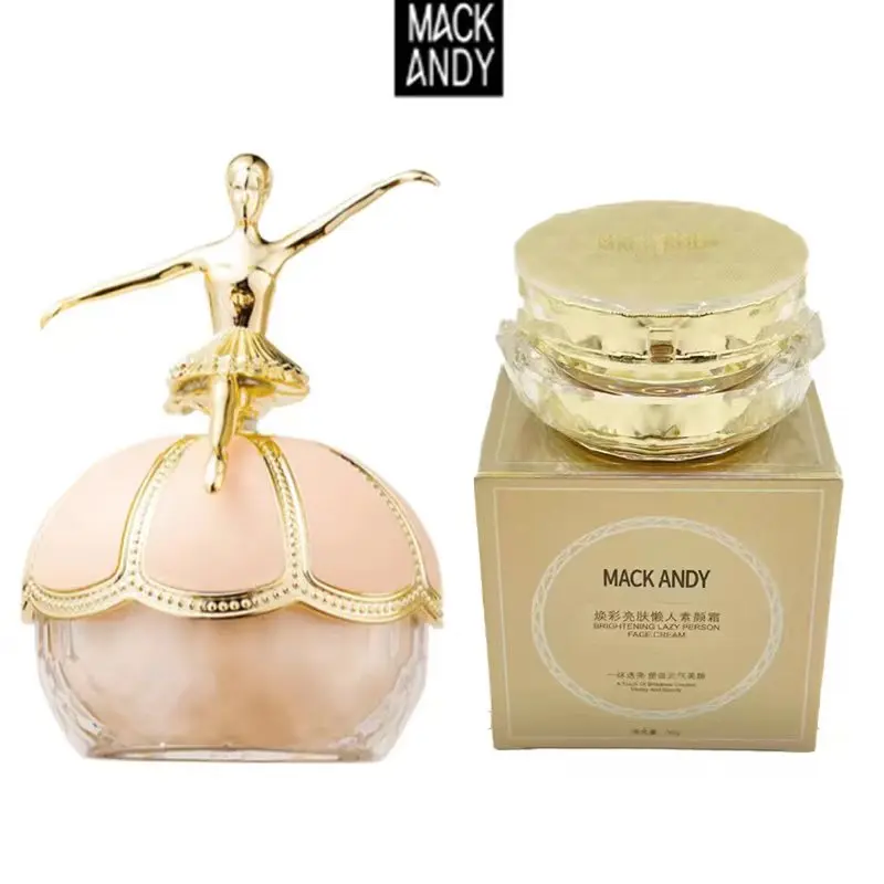 

MACK AND Ballet Little Golden Man Makeup Setting Powder And Lazy Skin Brightening Cream Concealer Whitening Facial Cosmetic Set