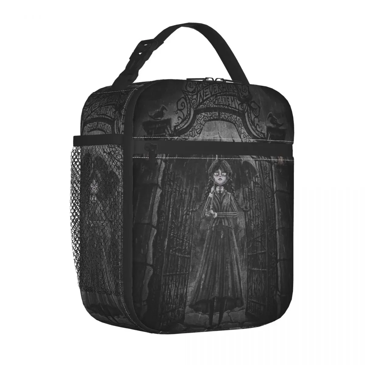 

Wednesday Nevermore Nightshades Freak Gloomy Insulated Lunch Bag Portable Lunch Container Thermal Bag Tote Box School Travel