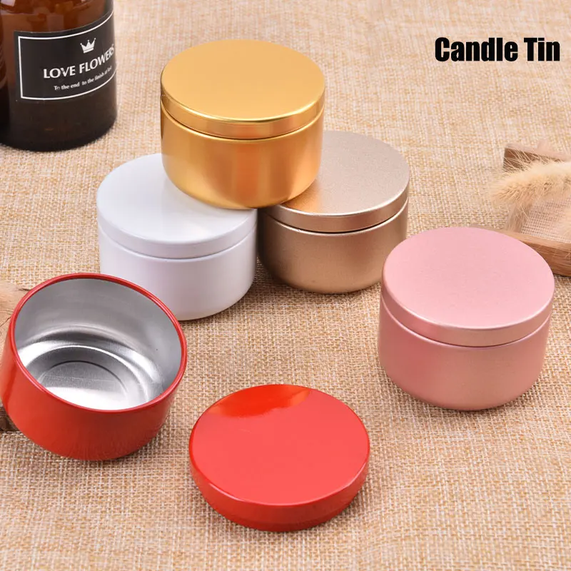 

1Pc Candle Tin Round Metal Tin Box Candle Tin Aluminum Jar Storage Candle Travel Tin