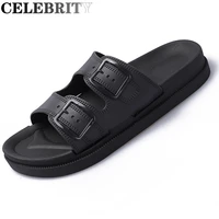 2022 new summer sandals womens soft sole slippers woman two buckle beach slides footwear for women thick soled roman flat shoes