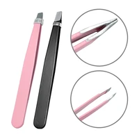 professional slanted stainless steel eyebrow tweezers shaving and hair removal eyebrow pinch forceps blackhead remover