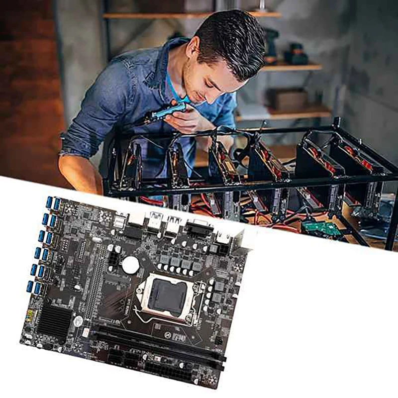 Семейная материнская плата для майнинга BTC 12 USB3.0 в PCIE + кабель переключения SATA LGA1151