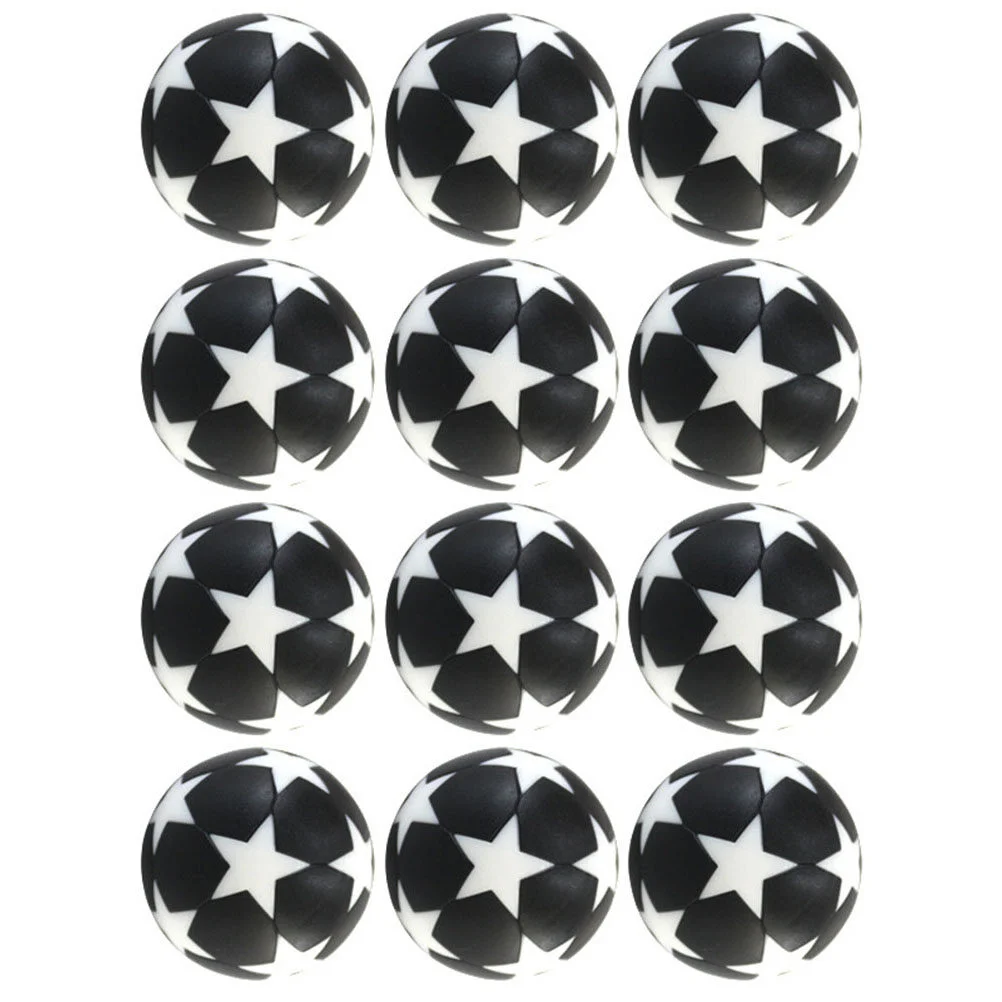 

12pcs Table Soccer Foosballs Sports Accessories Colorful Official Tabletop Game Accessory White Black