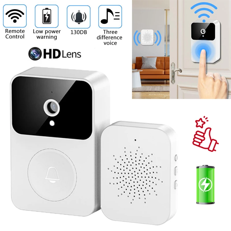 Enlarge Wireless WiFi Video Doorbell Smart Home Security Door Bell Surveillance Camera HD Night Vision Remote Intercom Alarm Door Ring