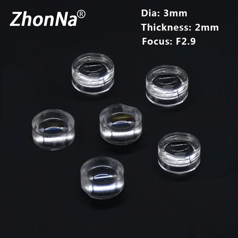 Оптическая фокусирующая линза диаметром 3 мм F2.9, лазерный модуль с фокусным расстоянием, бичковидная линза, пластиковый материал, лазерные аксессуары, толщина 1,5 мм
