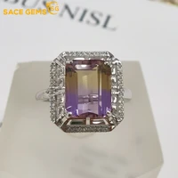 sace gems luxury resizable 100 925 sterling silver sparkling 810mm ametrine wedding rings party fine jewelry gifts wholesale