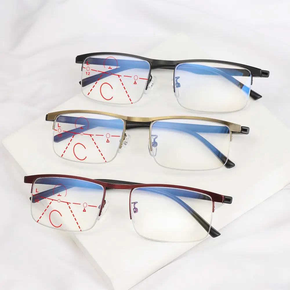 

Anti-UV Multifocal Bifocal Eyewear Progressive Presbyopic Eyeglasses Computer Goggles Anti Blue Light Reading Glasses