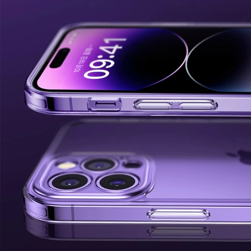 Ultra-thin Soft TPU Phone Case for IPhone 14 Pro Max 6 7 8 14 Plus Back Lens Protection Case for iPhone 13 12 11 PRO X XR XS MAX