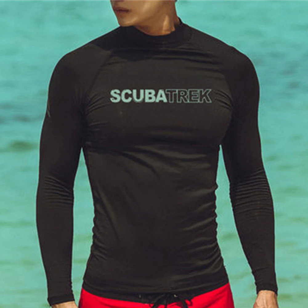 2022 Men's Professional Split Long Sleeve Sunscreen Quick Dry Surf Shirts Watersports Beach Swimming Snorkeling Surf Tops M-2XL