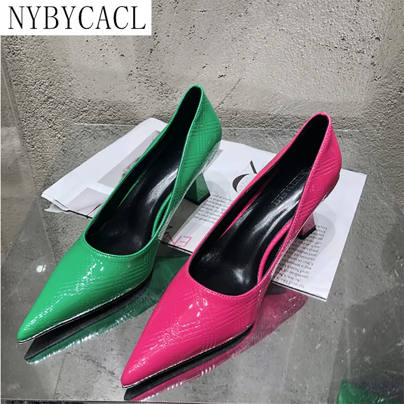 2022 New Brand Women Pumps Shoes Fashion Pointed Toe Shallow Slip On Sexy Ladies Party Dress Shoes Thin High Office Pumps