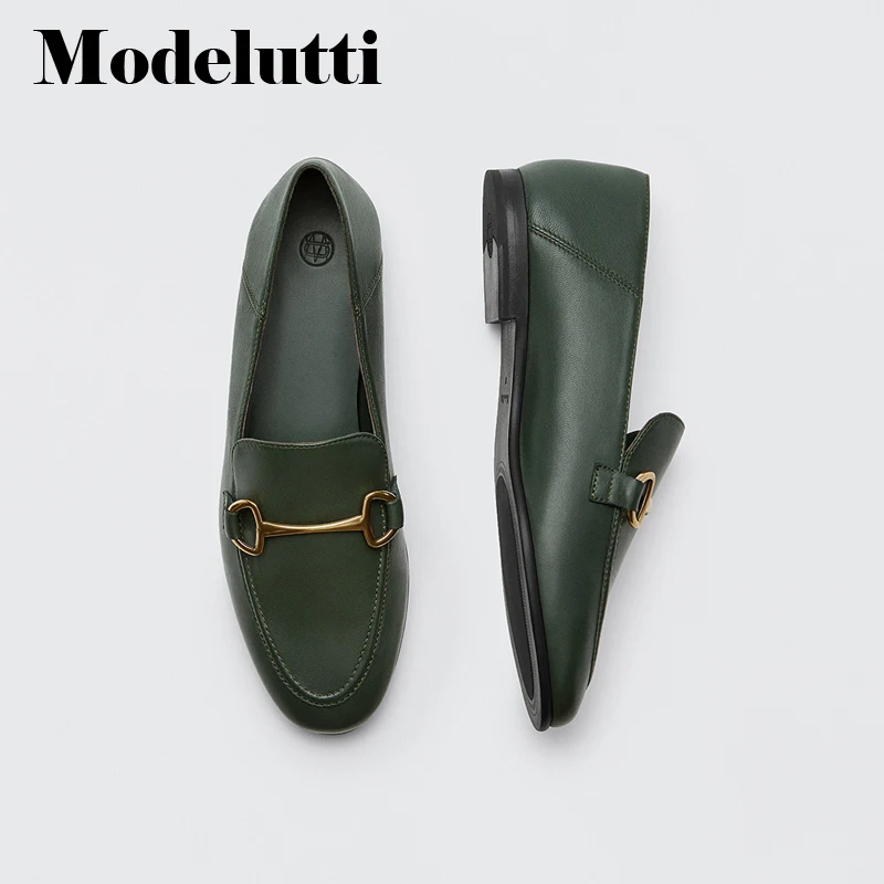 Мокасины Modelutti женские в английском стиле кожаные винтажные с металлическим