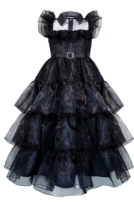

Adams Girls' Black Tulle Dress Adams Role Playing Fashion Ball Dress Adams Children's Dress Belt
