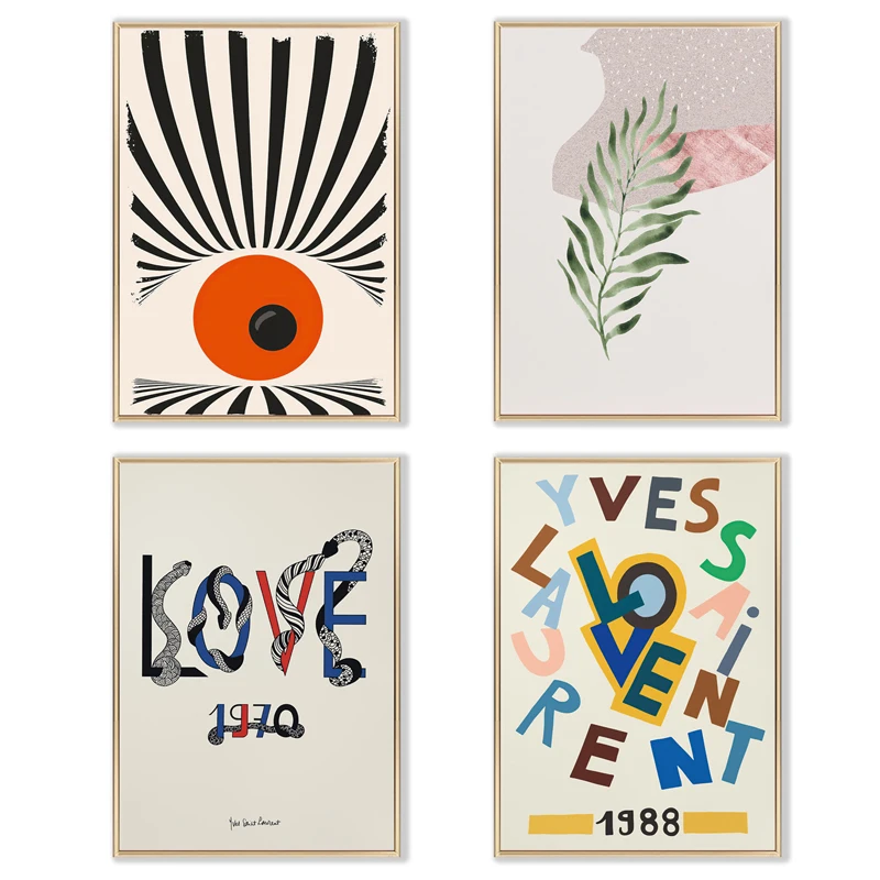 

Abstract Eye Love Letters Canvas Paintings Figure Plants Vase Poster Print Nordic Wall Art Pictures for Living Room Home Decor