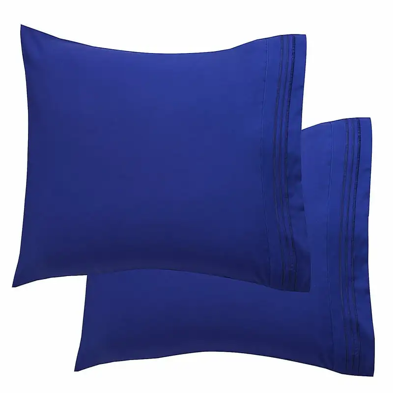 

1800 Thread Count Egyptian Quality Super Soft Wrinkle Free 2-Piece Pillowcases- Standard Size-Royal