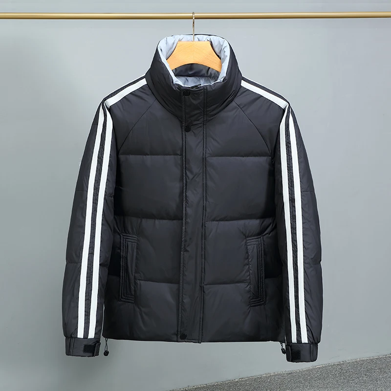 2022 New Thicken White Duck Down Windproof Stand Collar Winter Jacket For Men Green Grey Black Color
