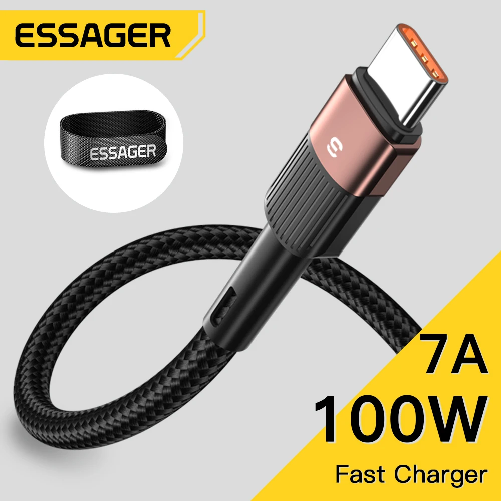 

Essager 7A 100W USB Type C Cable For Huawei Mate 40 50 Xiaomi 11 10 Pro Samsung S21 Fast Charging USB-C Charger Cable Data Cord