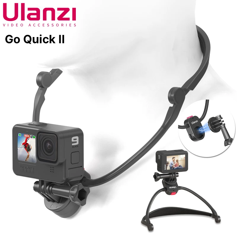 

Ulanzi Go-Quick II Neck Hold Mount Lanyard Strap for GoPro Hero 11 10 9 8 7 6 5 4 Insta360 Quick Release Holder Mount for iPhone