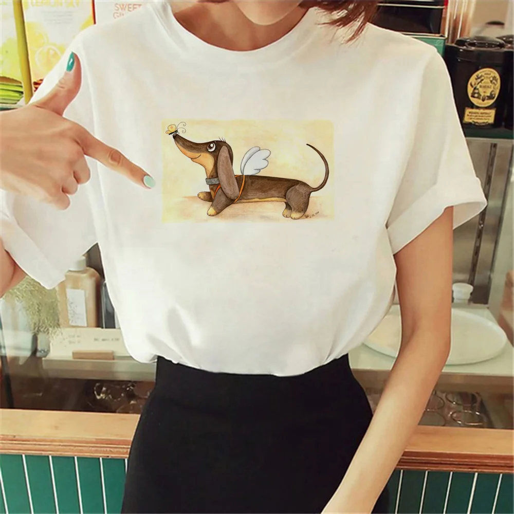 

Dachshund Tee women comic tshirt female comic y2k funny clothing