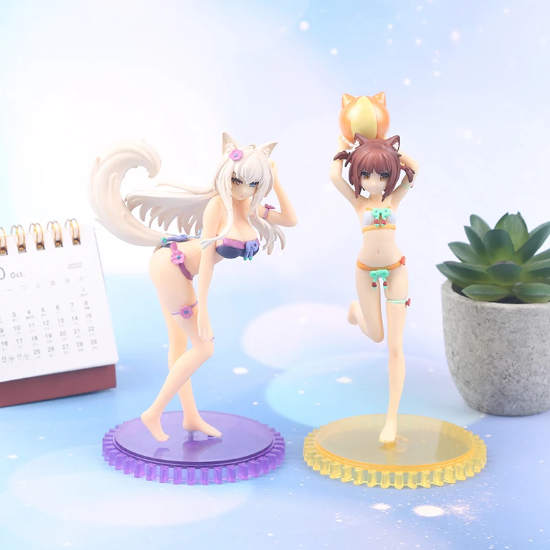 

15cm Anime NEKOPARA Action Figure Azuki Coconut Swimsuit Sexy Girl Figurine PVC Collectible Model Toy Doll Gift