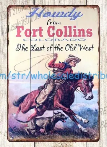 Ковбойский лошадь-родео Howdy из Fort Collins Colrado старый запад металлическая жестяная
