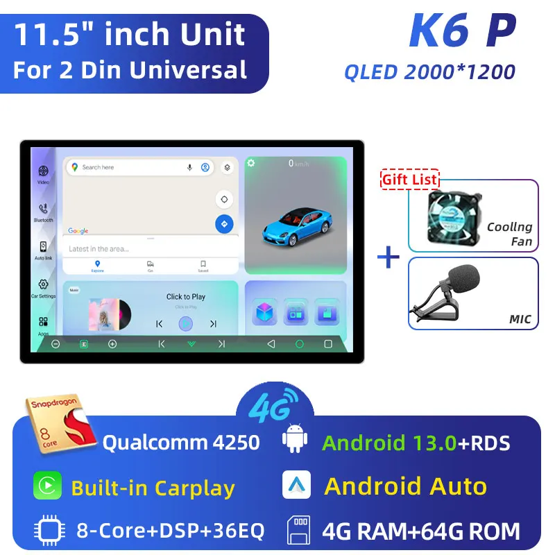 

Автомобильный мультимедийный плеер 11,5 дюйма с радио, GPS, Android, Carplay, в стиле Тесла, для Nissan, Hyundai, KIA, Toyota, Honda