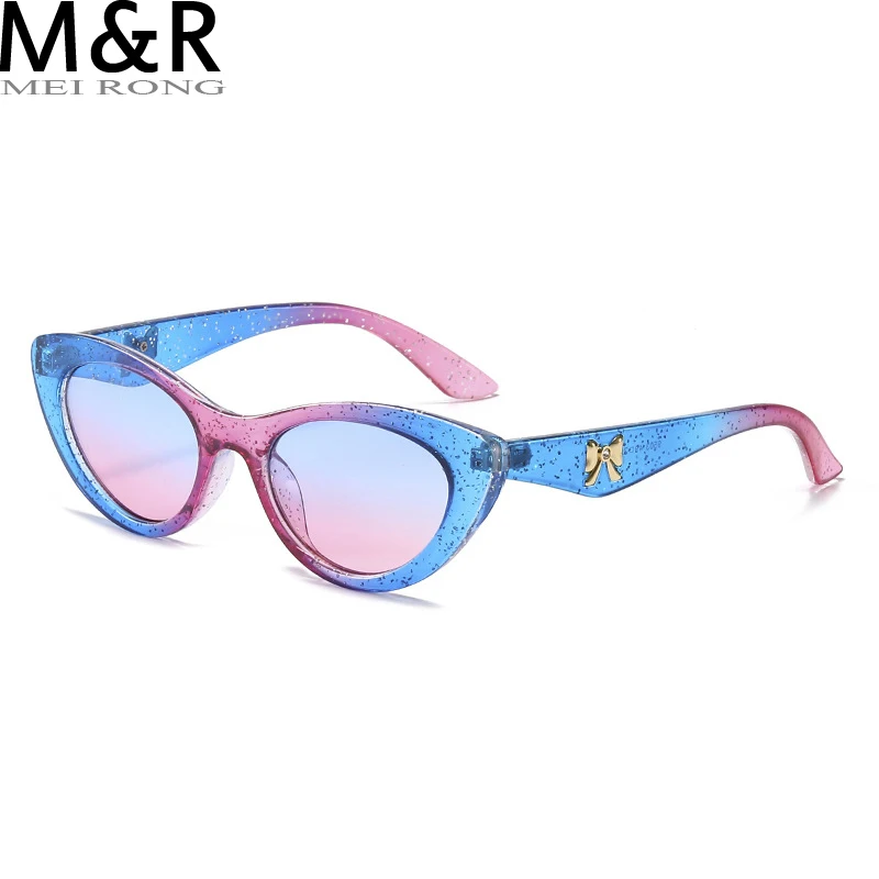 

Fashionable Small Frame Cat Eye Orange Sunglasses Women 2022 Trendy Vintage Clear Sun Glasses Bow-Knot Decorate Eyewear Shades