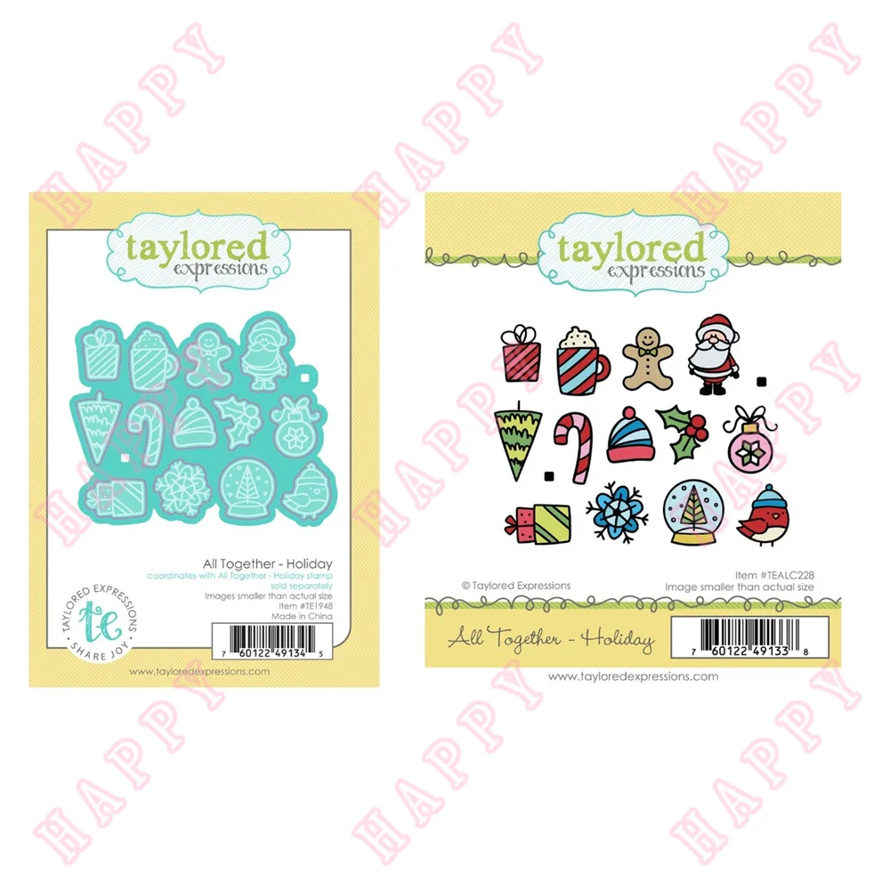 

Christmas Metal Cut Dies Stamps All Together - Holiday Decoration DIY Scrapbook Diary Album Paper Template Embossing Handcraft