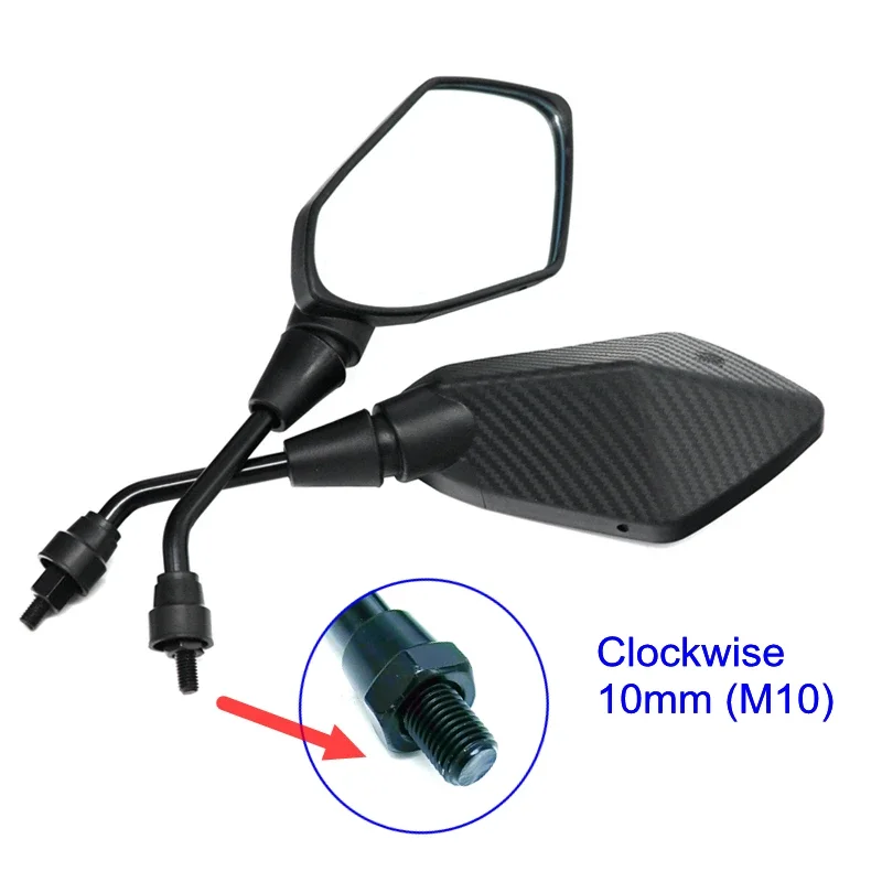 LMoDri 2 шт./пара зеркало для мотоцикла, скутера, электронного велосипеда, зеркала заднего вида, электромобильное выпуклое зеркало сзади, 8 мм, 10 мм, углеродное волокно