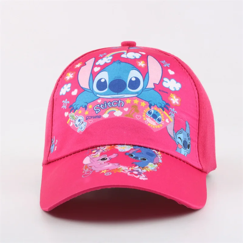 Фото Бейсболка с принтом мультфильма Disney Lilo & Stitch для девочек и мальчиков, бейсболка с защитой от солнца, поликоттоновая кепка с козырьком, подарок на день рождения №4