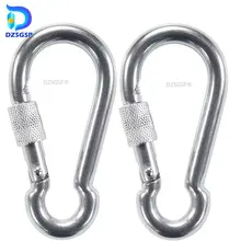 Spring Hook With Safety Screw Nut Stainless Steel 316 5mm*50mm Snap Lock Carbine Carabiner Clip Rigging Hardware