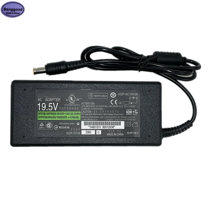 

19V 4.74A 6.5x4.4mm 90W Laptop AC Power Charger For LG A505 A510 A520 A530 RD410 RD510 S535 S560 for Sony ADP-90TH Vaio PCG-GRS