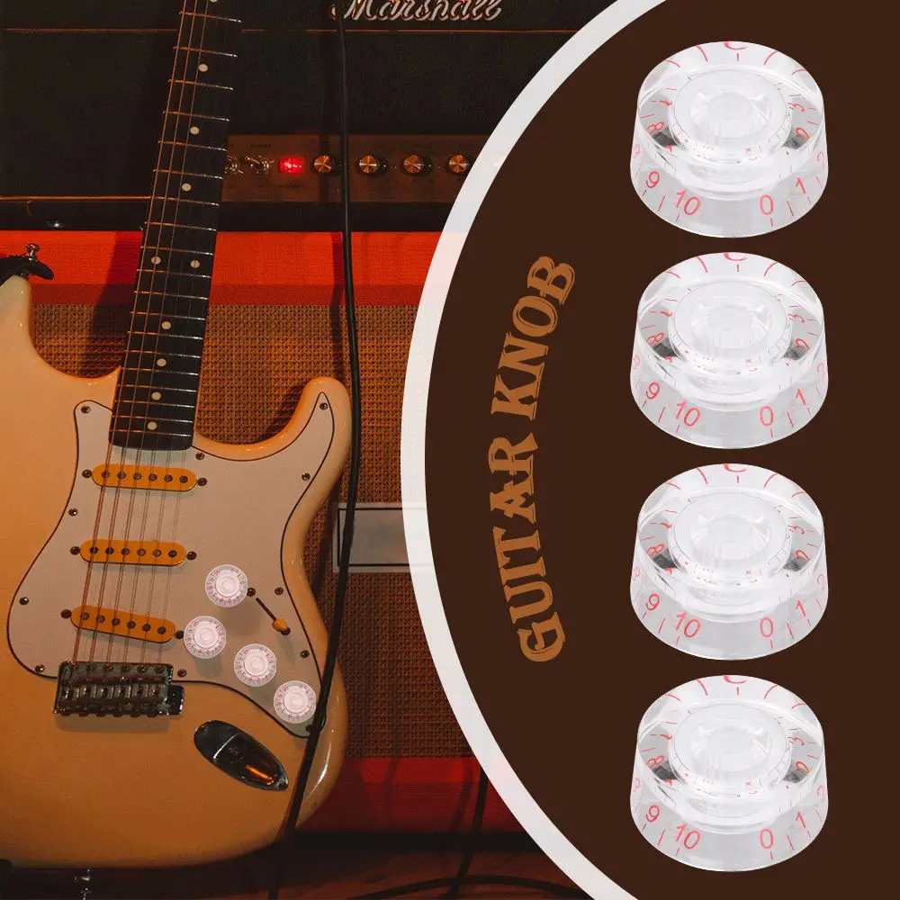 

with Red Numbers Bass Tuning Switch Tone Volume Knobs Electric Guitar Speed Control Bucket Shape Knob For Les Paul LP