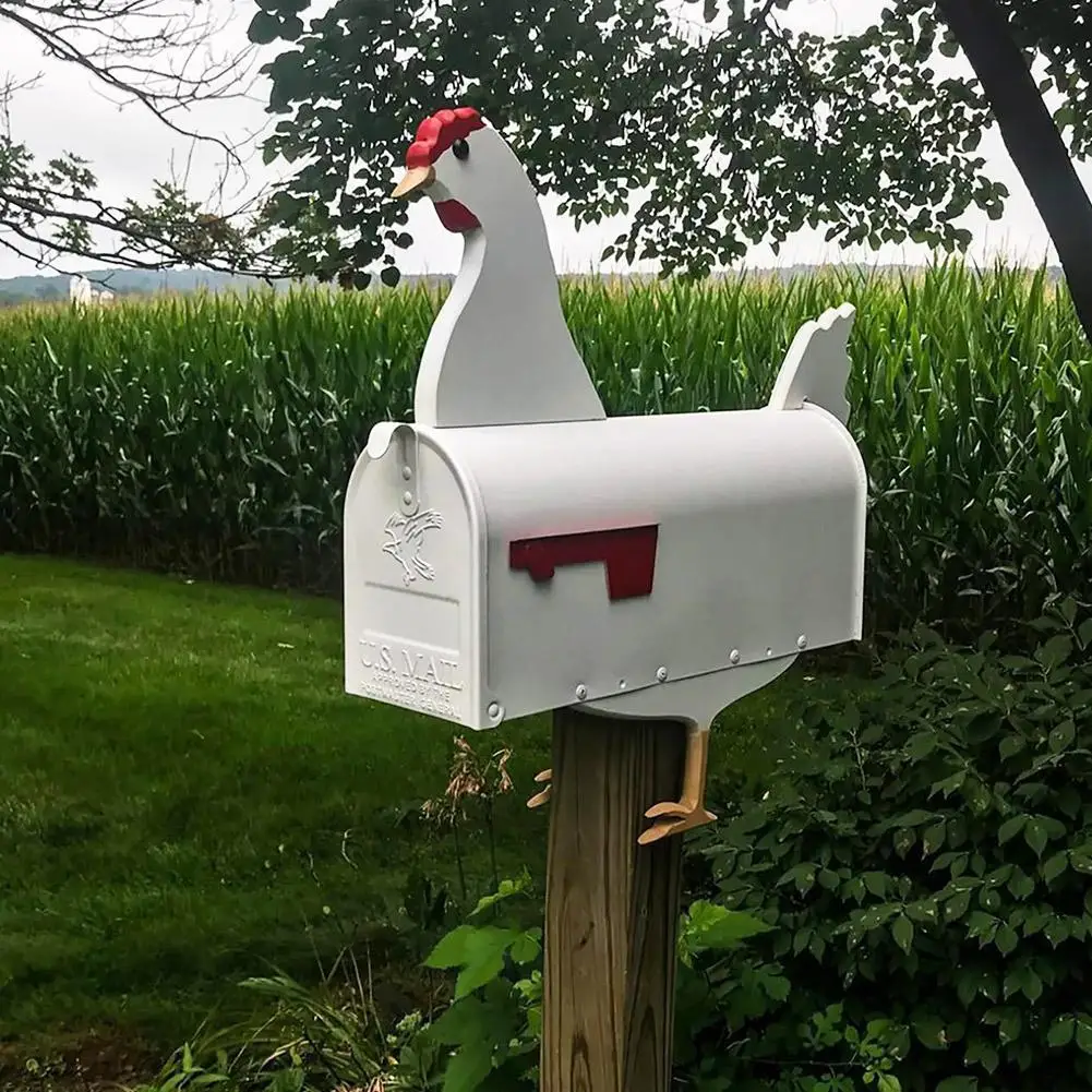 Metal Animal Mailbox Garden Unique Horse Cow Chicken Mailbox Outdoor Funny Animals Post Box Mailbox