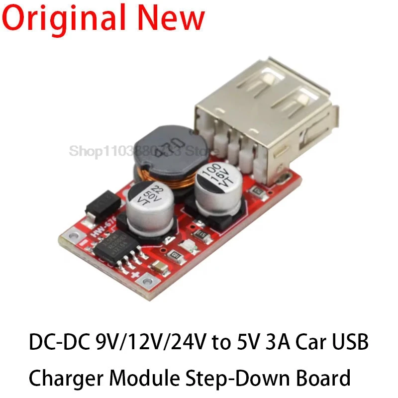 9 В/12 В/24 В до 5 DC-DC понижающее автомобильное зарядное устройство выход 3 А USB-модуль