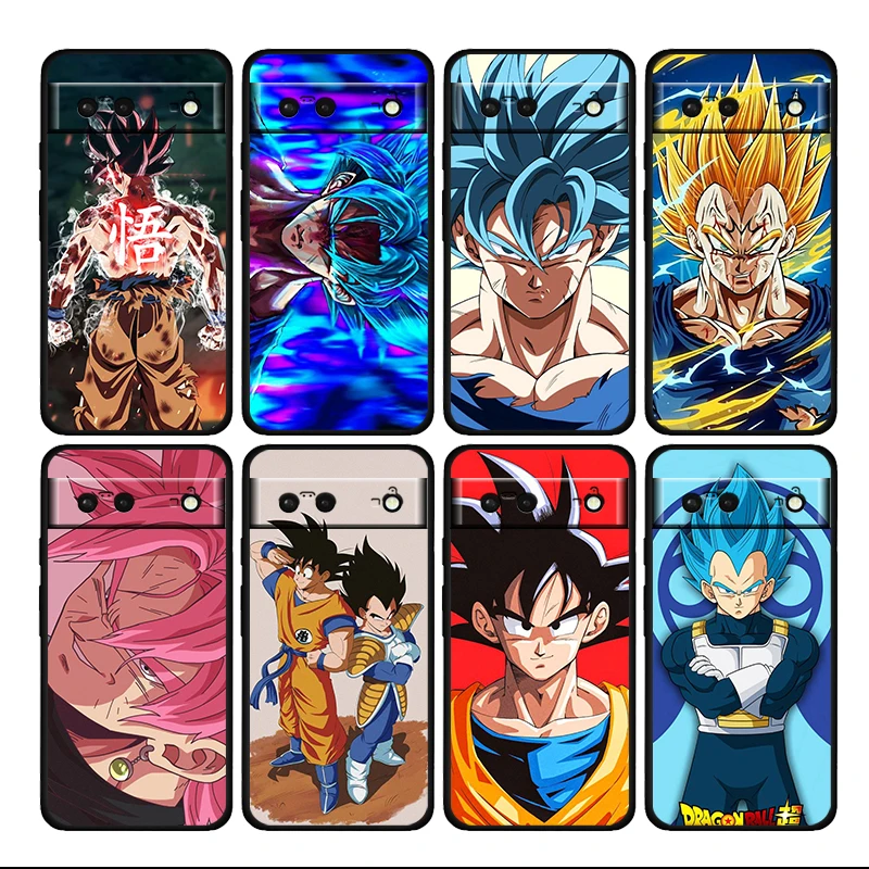 

Cartoon Dragon Ball Goku Shockproof Cover for Google Pixel 6 6a 6Pro 5 5a 4 4a XL 5G TPU Black Phone Case Shell Soft Coque Capa