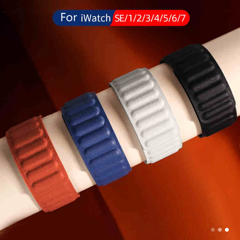 Ремешок силиконовый для Apple watch band 44 мм 40 мм 41 мм 45 мм 42 мм 38 мм, оригинальный браслет с магнитной петлей для iWatch series 3 5 4 SE 6 7