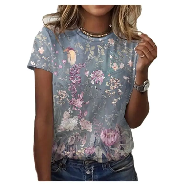 

Women's short sleeve T-shirt outdoor street style round neck T-shirt for Women summer novelty hot sale