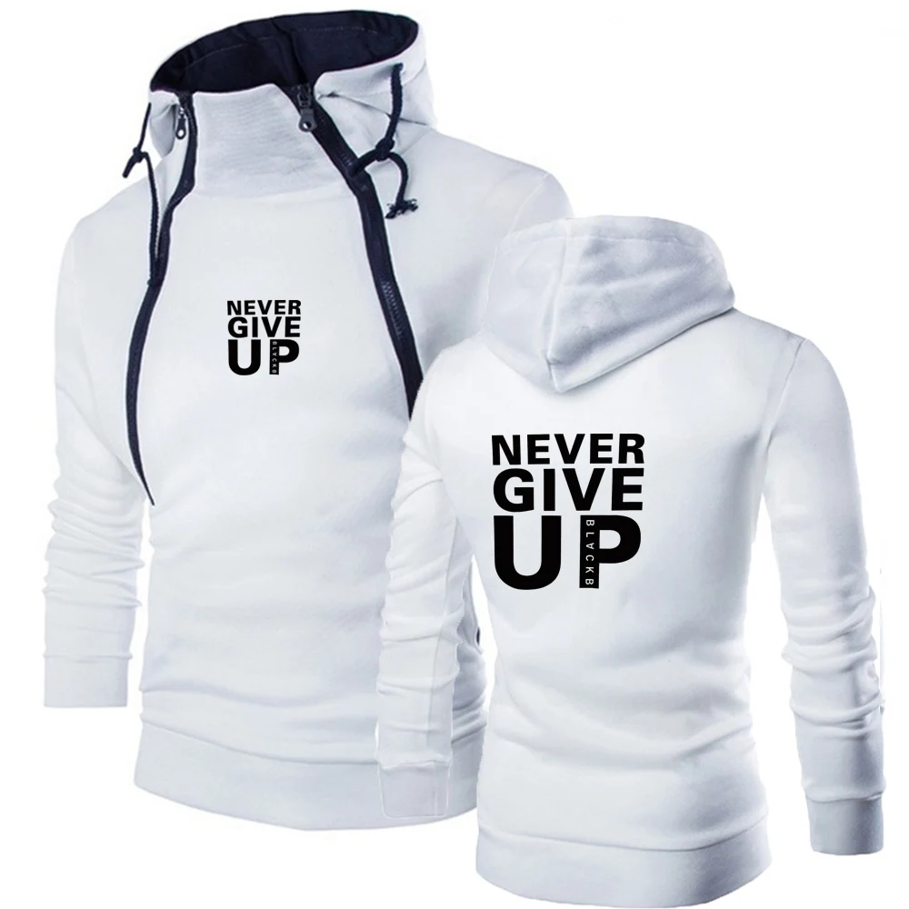 

Never Give Up 2023 New Style Men Chest Zipper Hoodie High-quality Three-color Style Leisure Causal Comfortable Sports Sweater