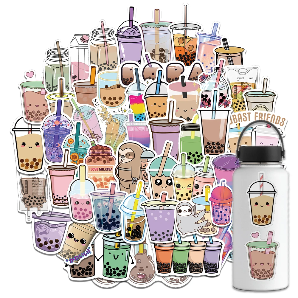 

10/25/50PCS Milk Tea Printed Sticker Decoration Salon Nostalgia Luggage Suitcase декор для дома Anime Paper Laptop Stickers